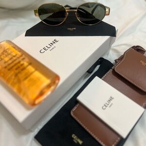 CELINE TRIOMPHE OVAL METAL 01 SUNGLASSES